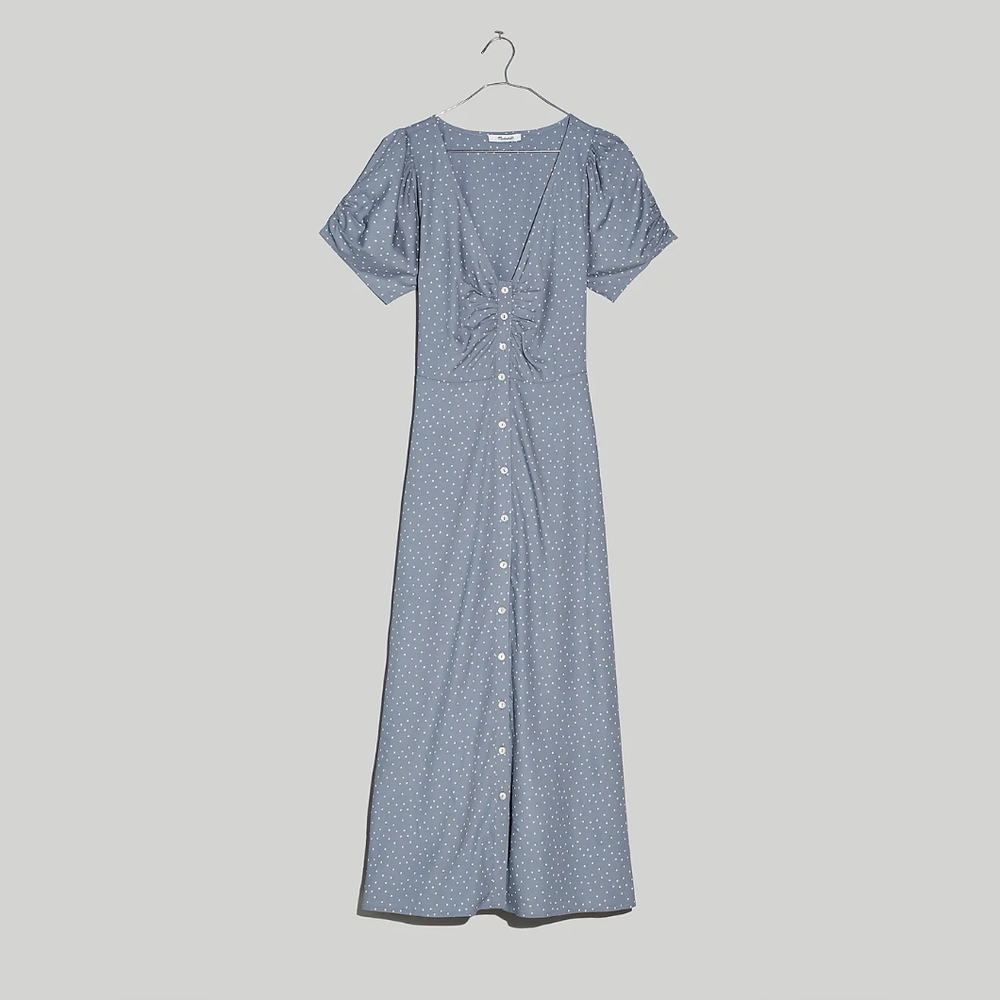 Leedra Button-Front Midi Dress in Dot